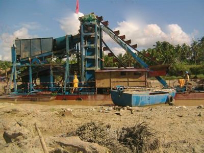 处理原矿200T/h的淘金船-菲律宾工作现场